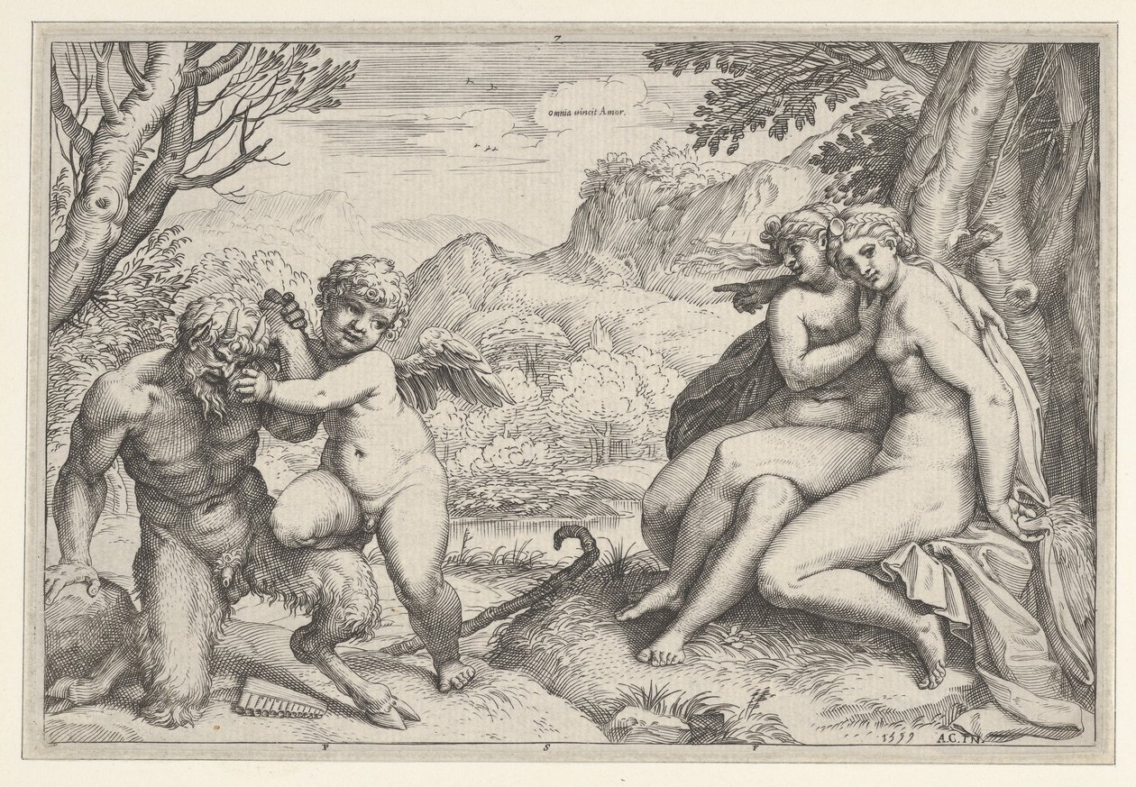 Omnia Vincit Amor by Agostino Carracci