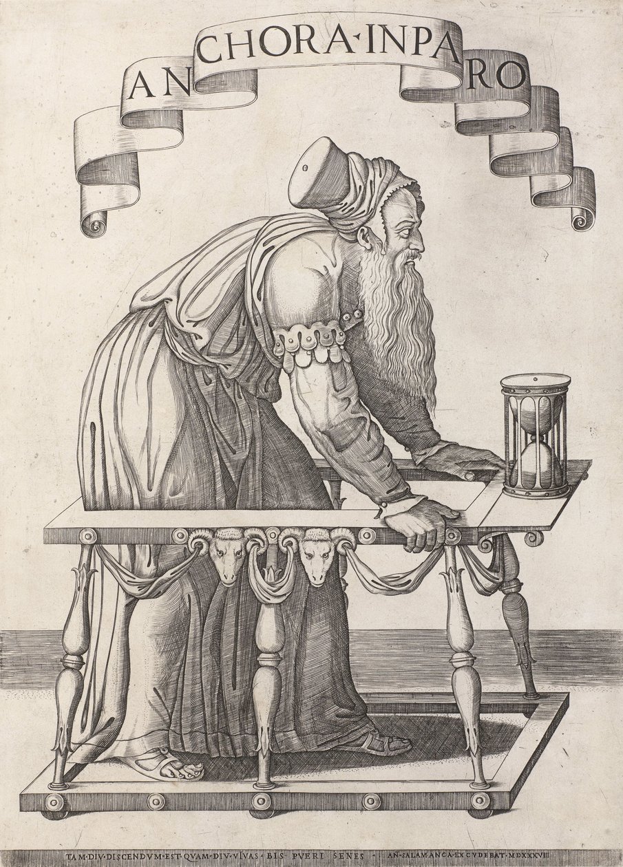 Allegory of Old Age (Anchora Inparo) by Agostino Veneziano (attributed to)