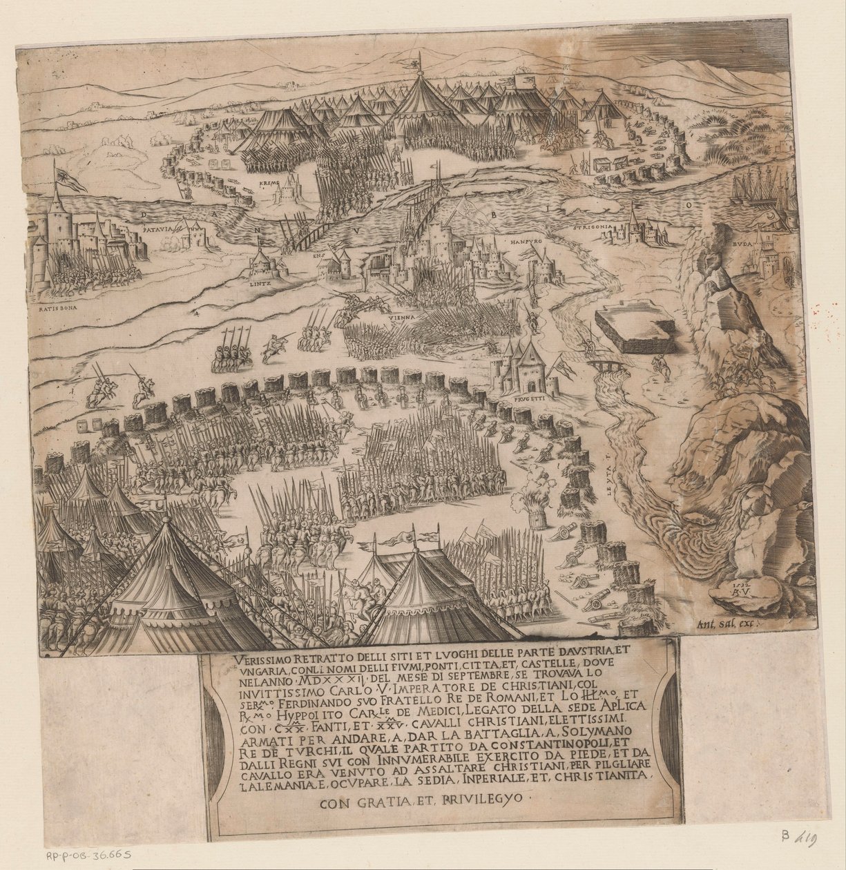 Siege of Vienna by the Ottomans by Agostino Veneziano