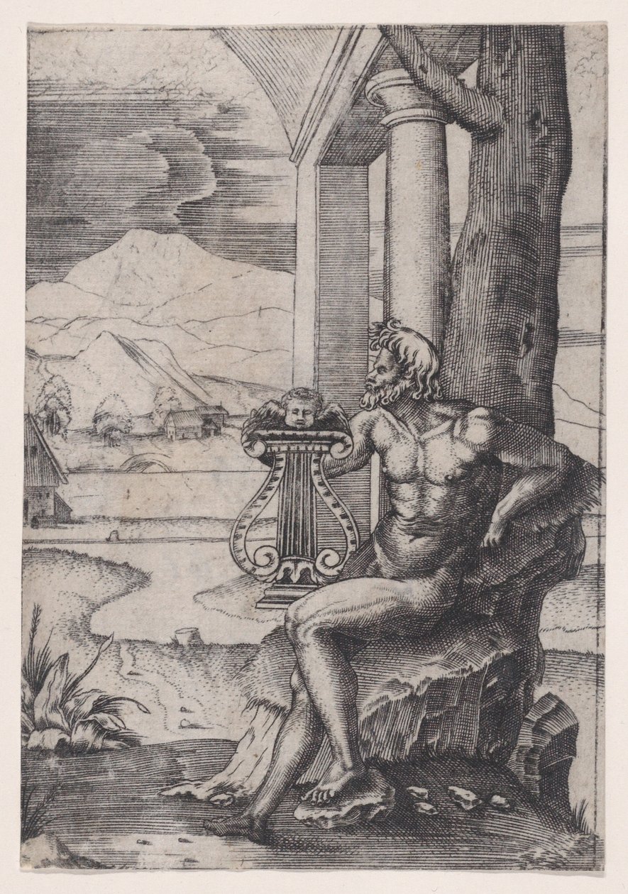 Man with a Lyre, ca. 1514-36 by Agostino Veneziano