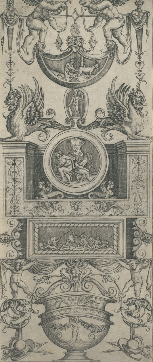 Ornament Panel by Agostino Veneziano.