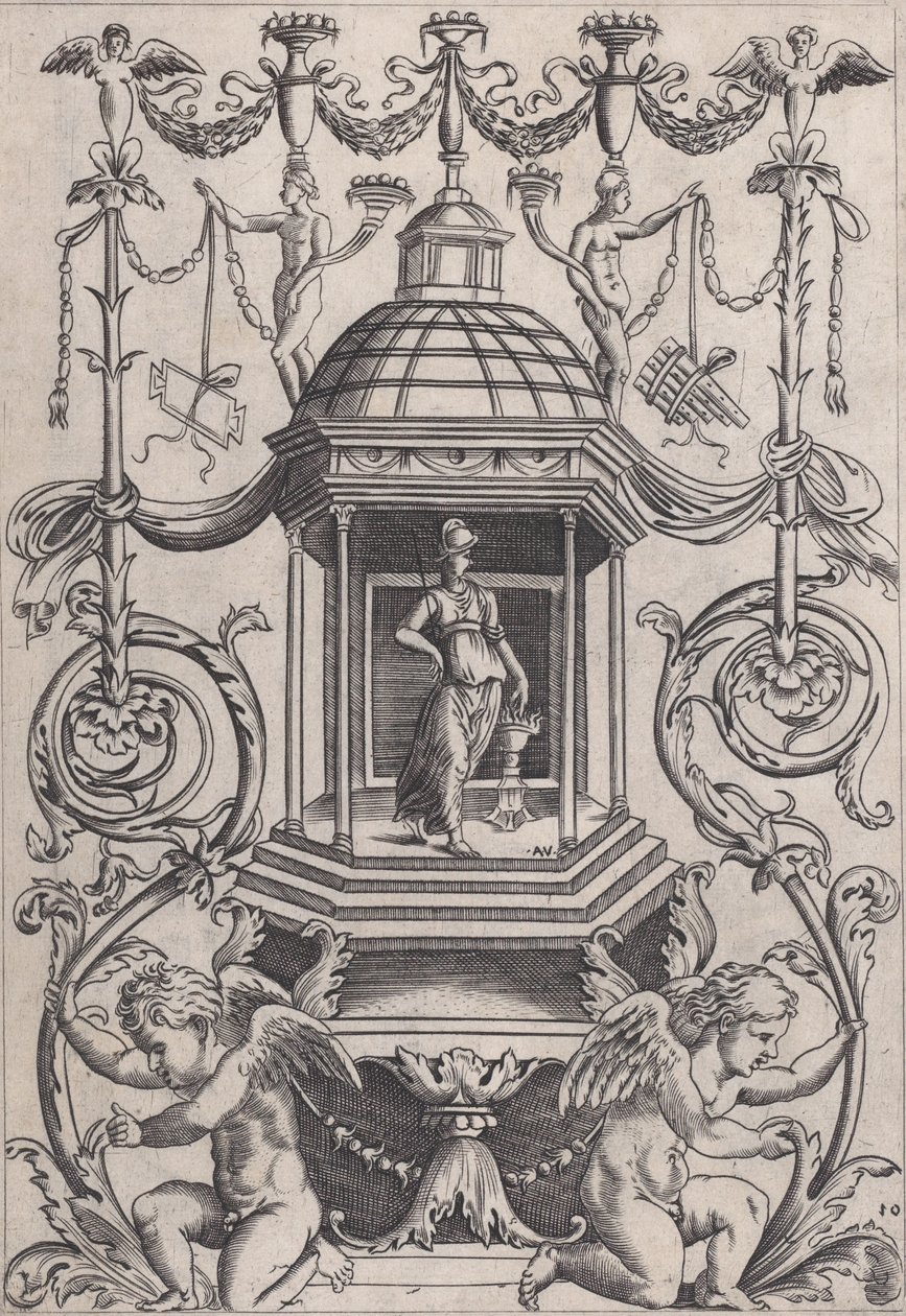 Ornamental Panel, ca. 1514-36 by Agostino Veneziano