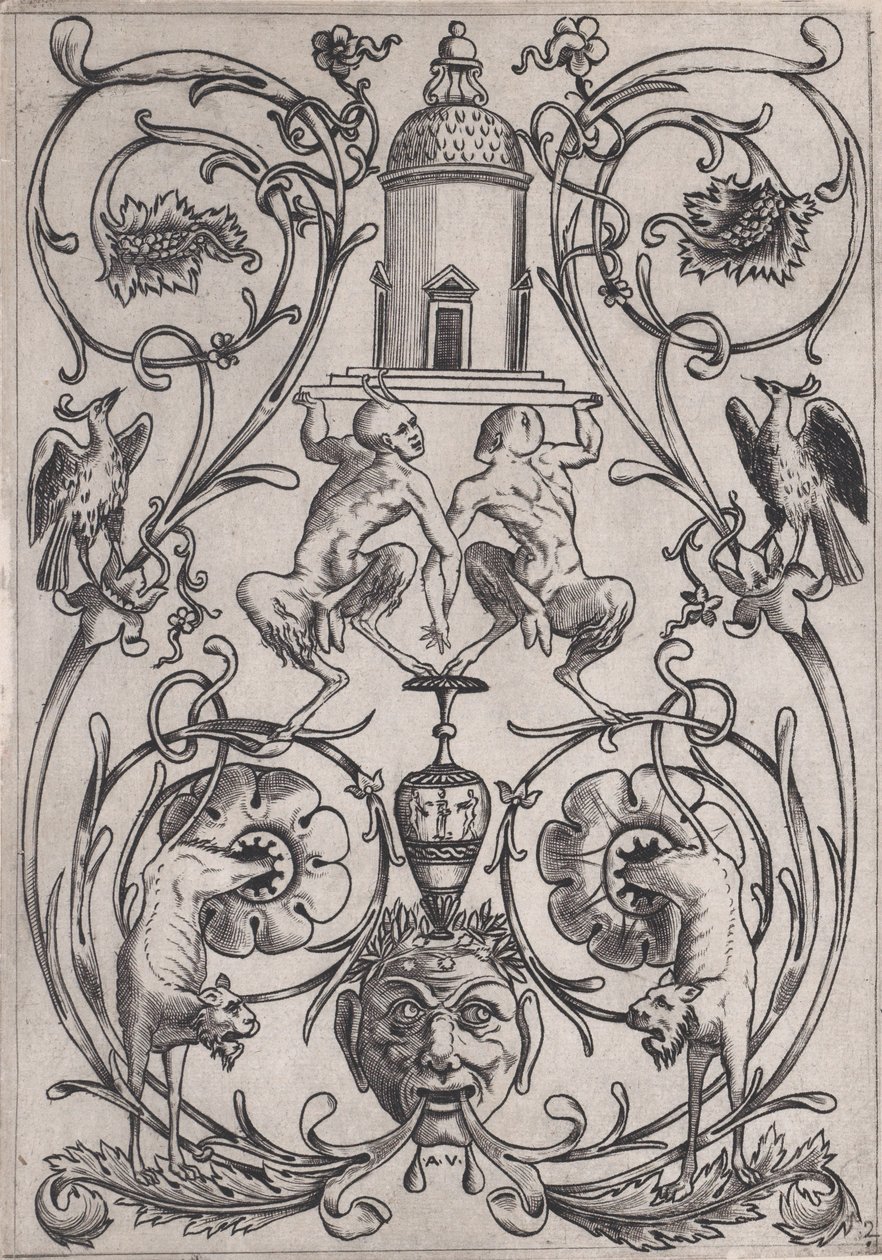 Ornamental Panel by Agostino Veneziano