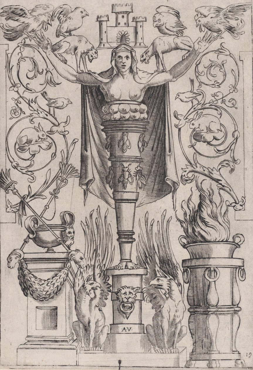Ornamental Panel by Agostino Veneziano