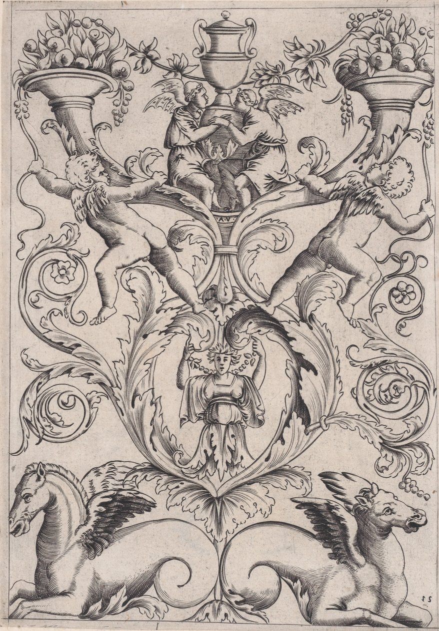 Ornamental Panel by Agostino Veneziano