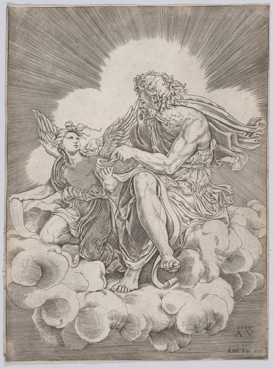 Saint Matthew, dated 1518 by Agostino Veneziano