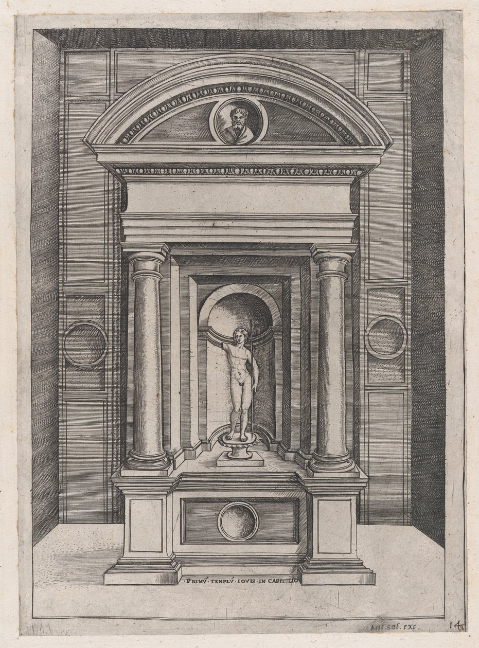 Speculum Romanae Magnificentiae: The Altar of Jupiter in the Oldest Temple on the Capitoline Hill by Agostino Veneziano.