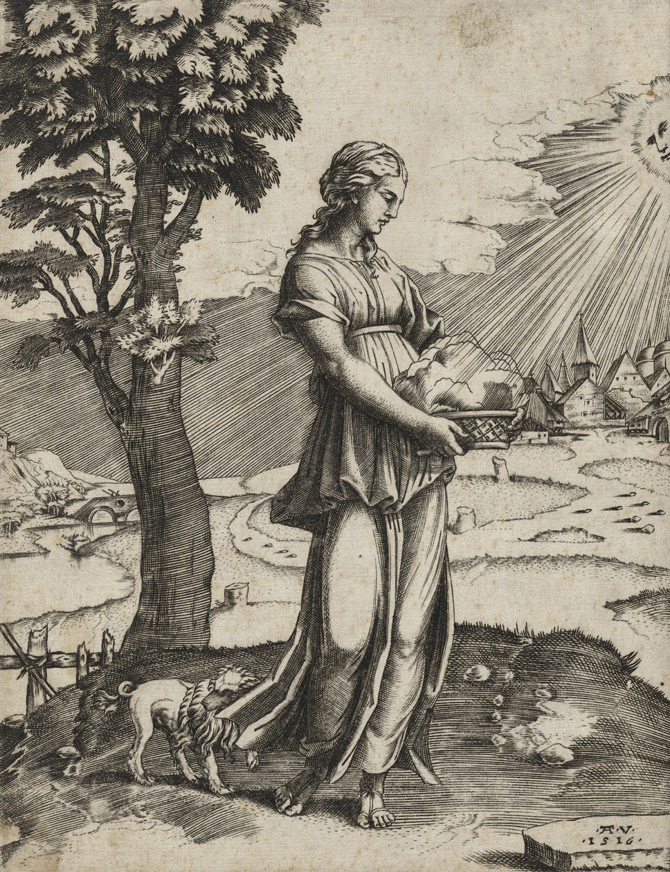 The Cumaean Sybil, 1516 by Agostino Veneziano