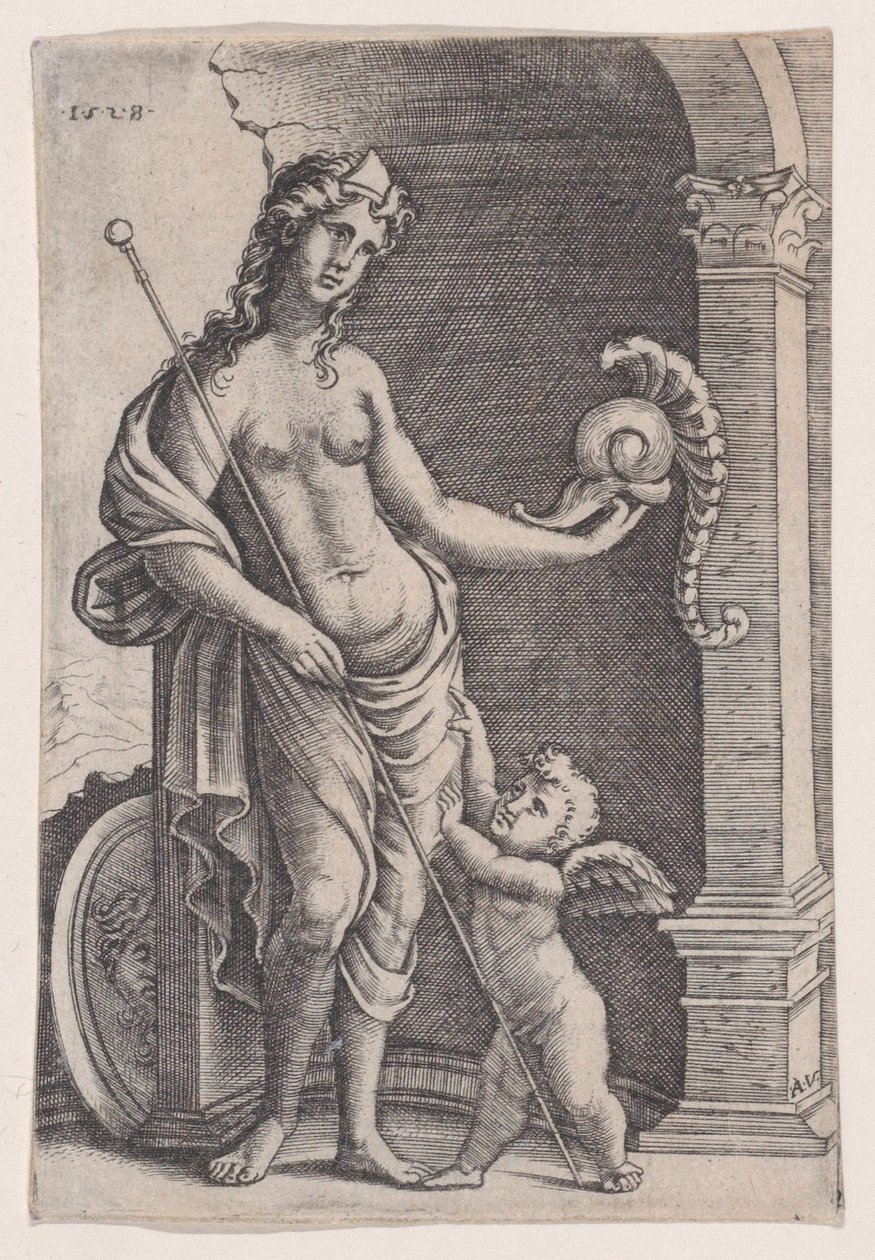The Love of Glory by Agostino Veneziano