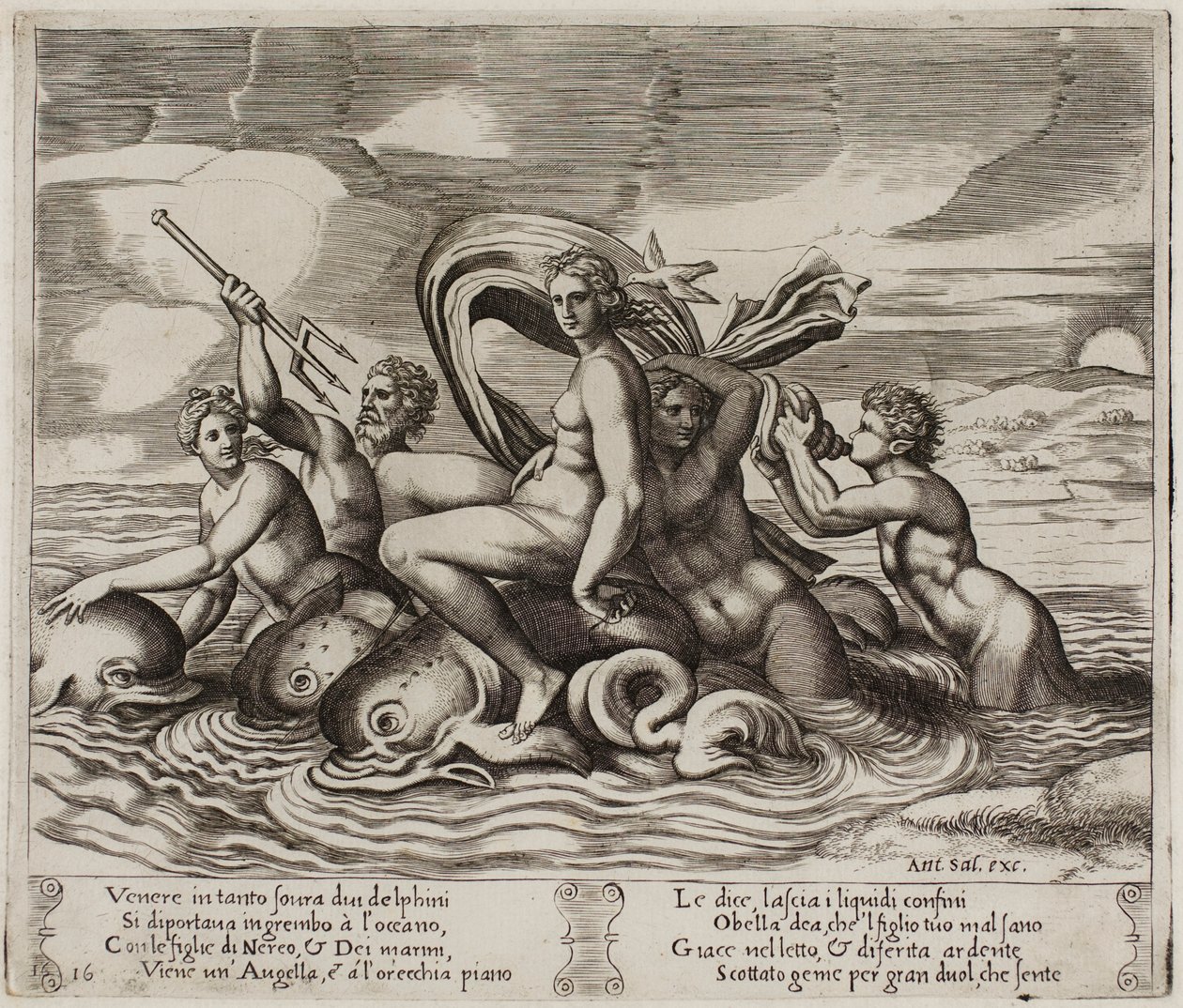 Psyche Served in Her Bath by Nymphs She Cannot See by Agostino dei Musi