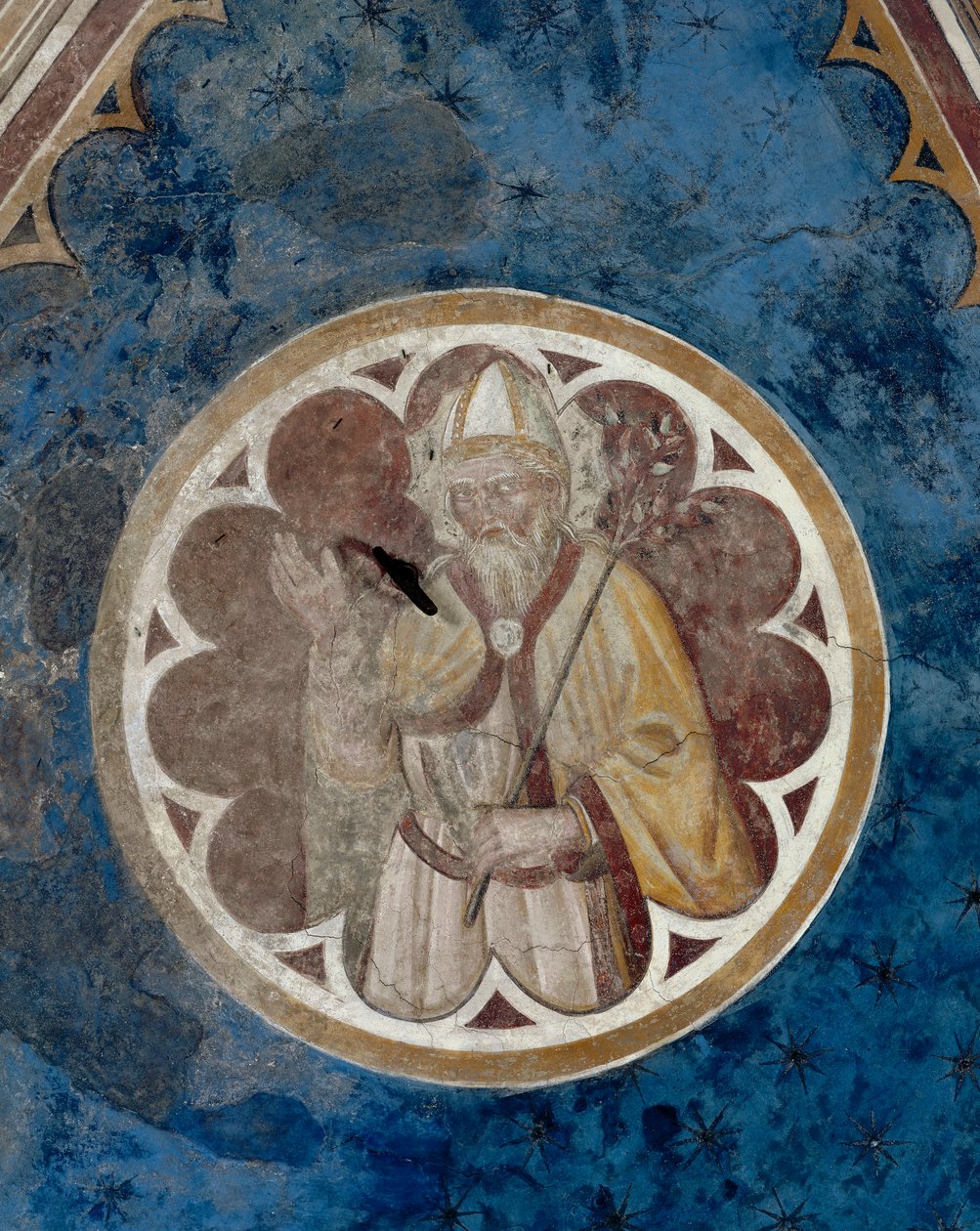 A Bishop saint (detail) by Agostino di Marsiglio