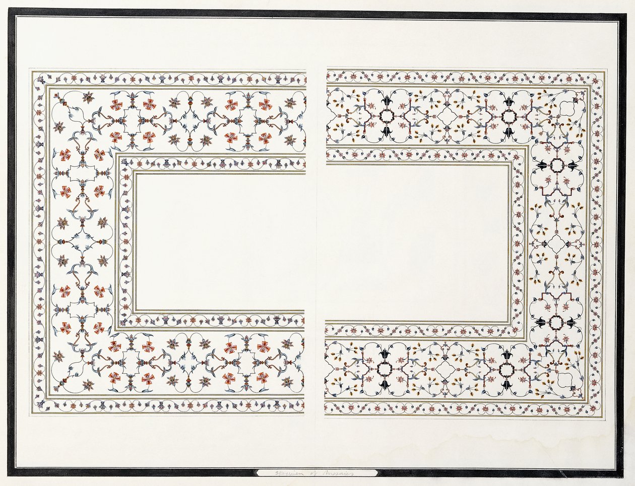 Specimens of the Mosaics, from the Tomb of the Emperor, c. 1815 by Agra School