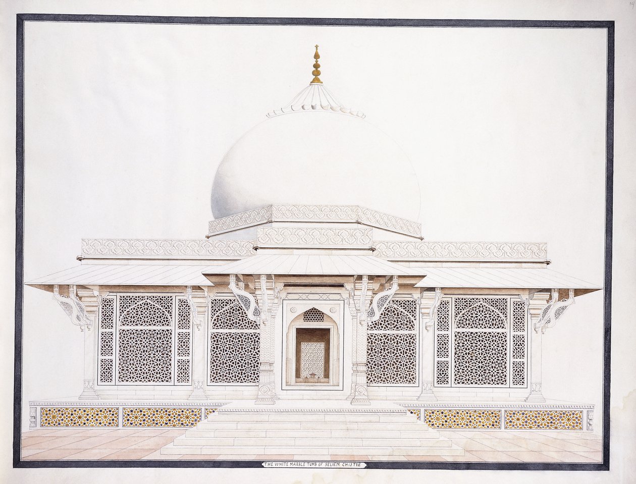 The White Marble Tomb of Seliem Chistie, c. 1815 by Agra School
