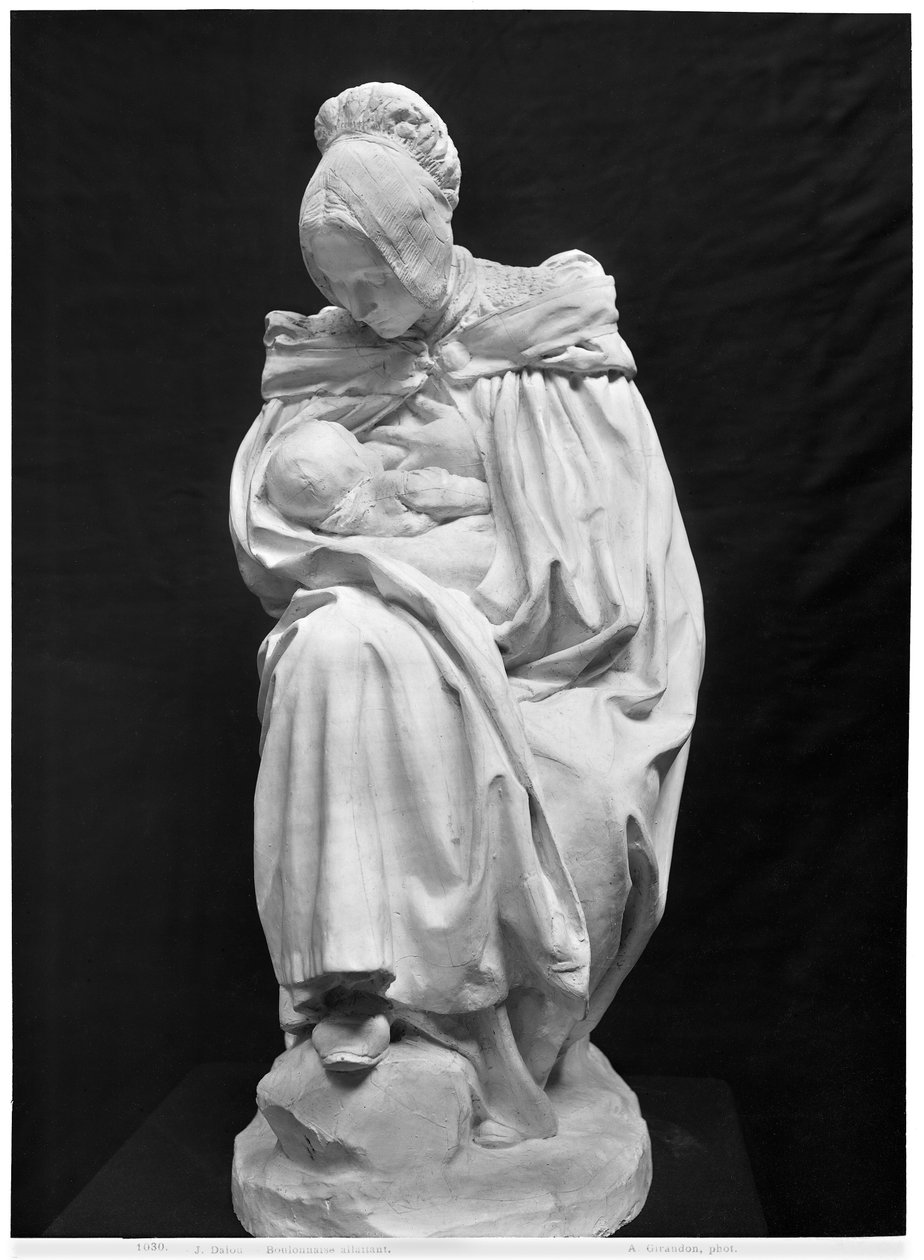 Boulonnaise Woman Feeding her Child (plaster) by Aime Jules Dalou