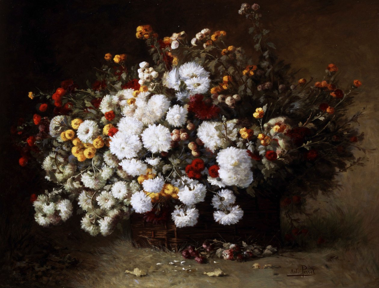 Still Life with Flowers (Asters) by Aime Perret