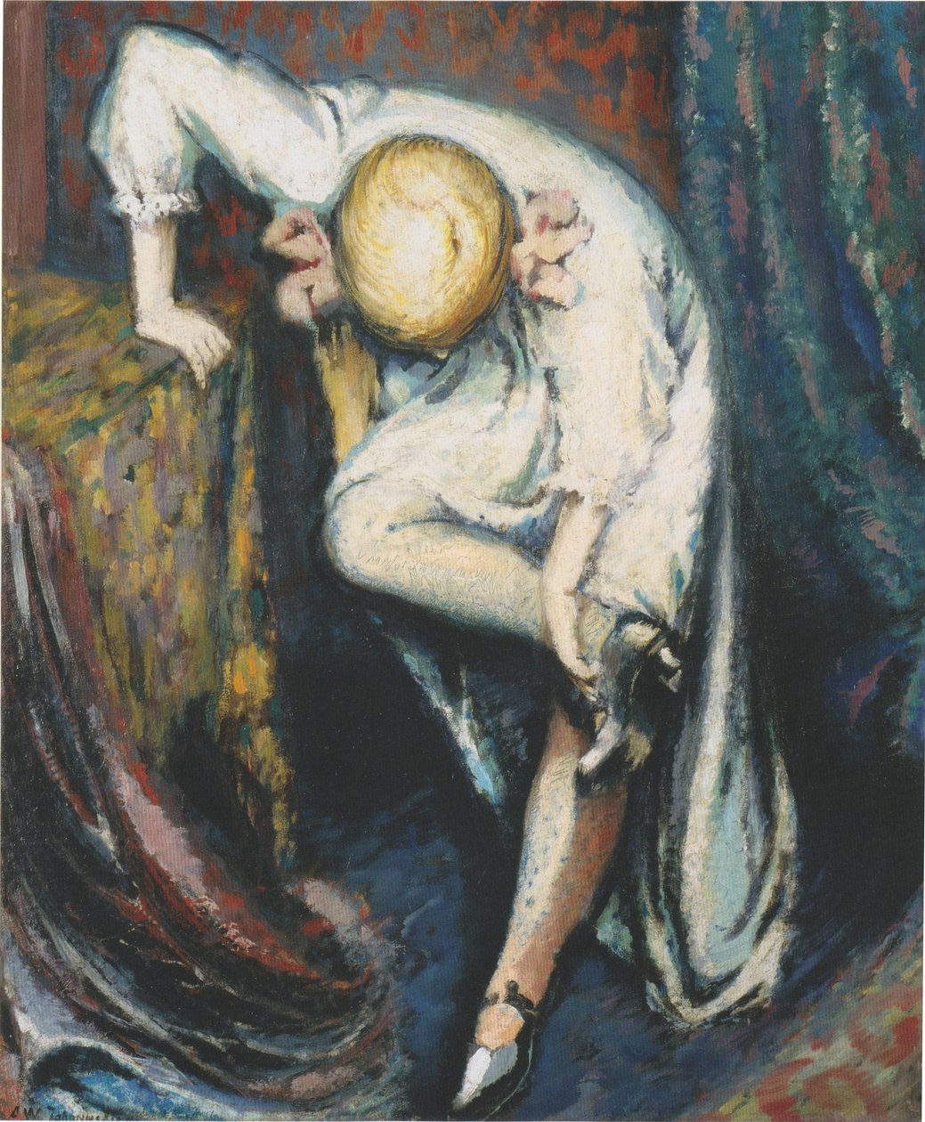 Girl Putting on her Shoes by Aksel Waldemar Johannessen