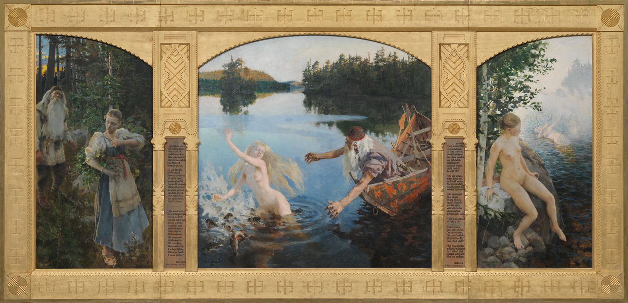 Aino Myth, Triptych by Akseli Gallen-Kallela