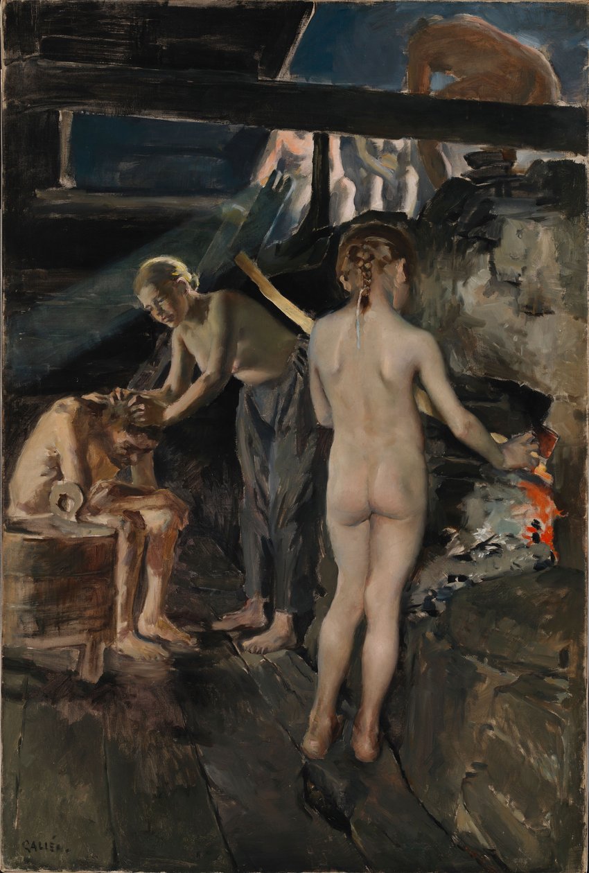 In the Sauna by Akseli Gallen-Kallela