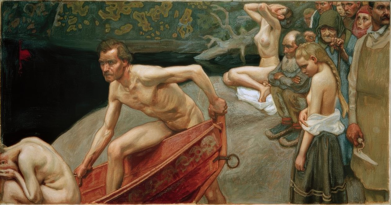 By the River Tuonela by Akseli Valdemar Gallen Kallela