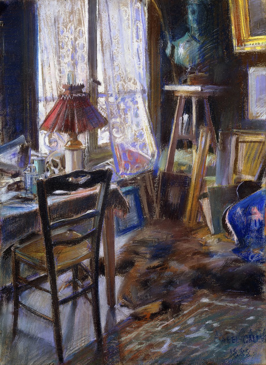 The Studio of Comte Deheaulme de Vallombreuse, 36 Rue Jouffroy, Paris by Akseli Valdemar Gallen Kallela