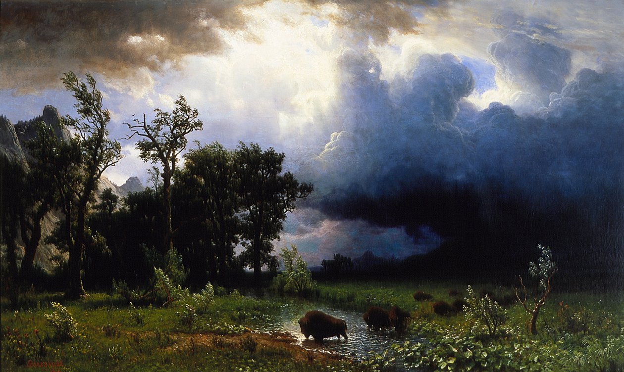 Buffalo Trail, The Impending Storm by Albert Bierstadt