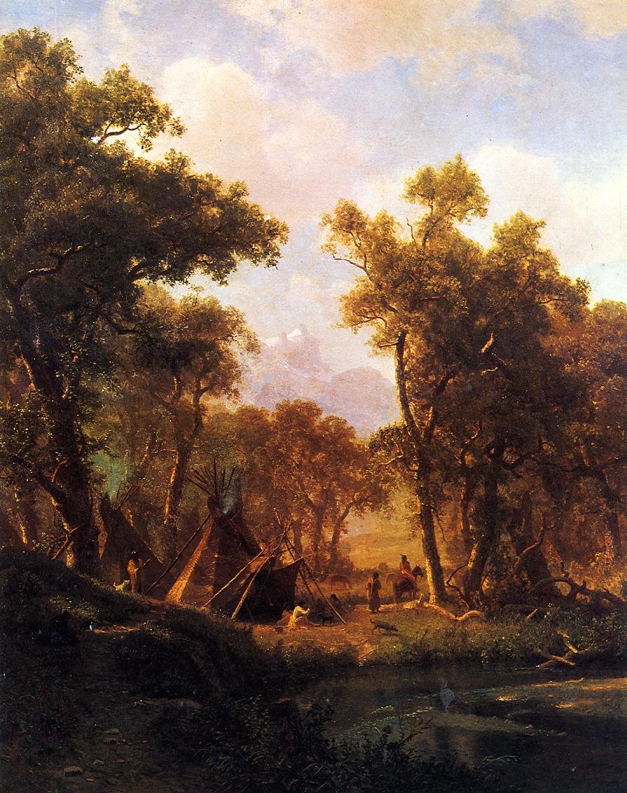 Indian Encampment Shoshone Village by Albert Bierstadt