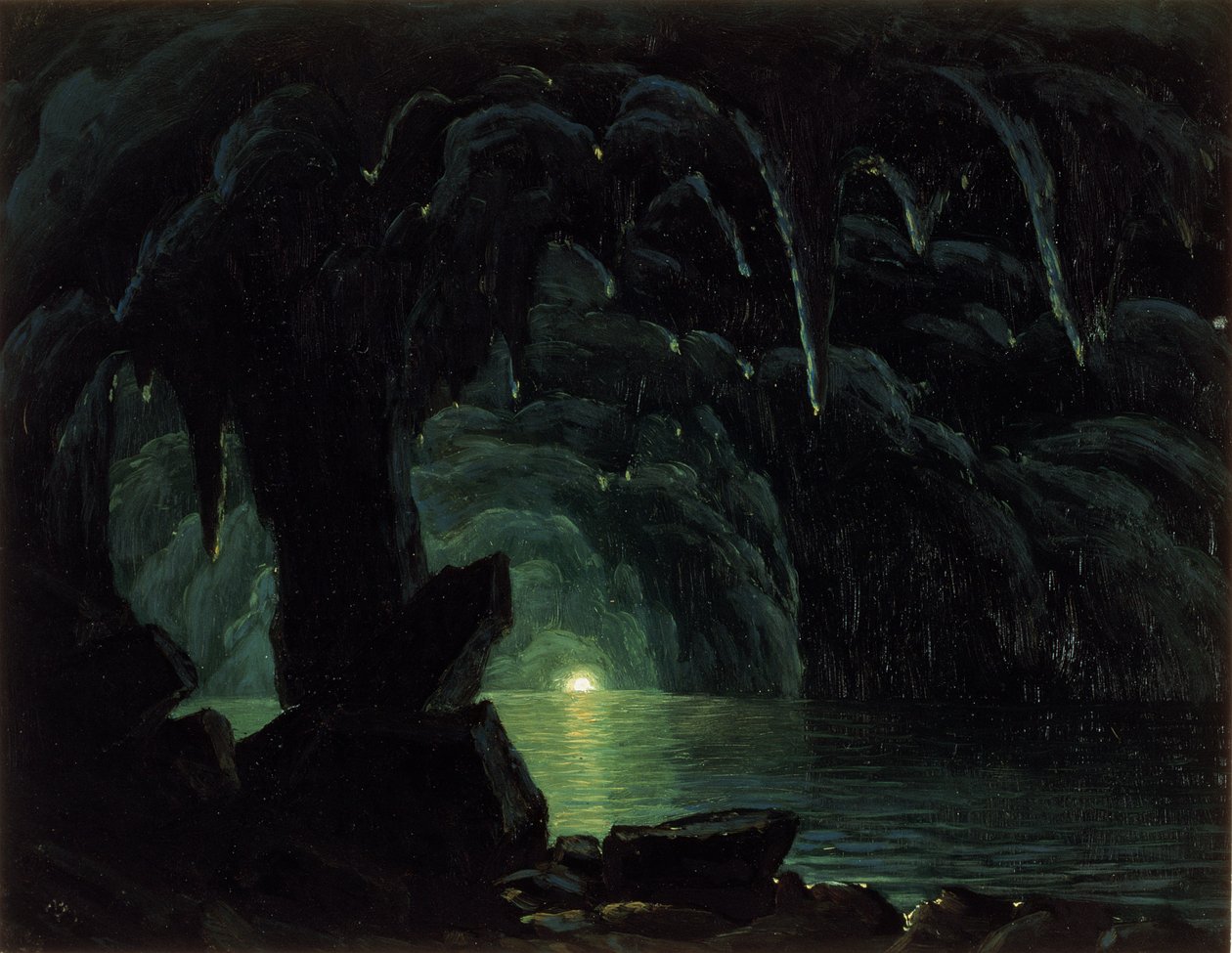The Blue Grotto, Capri by Albert Bierstadt