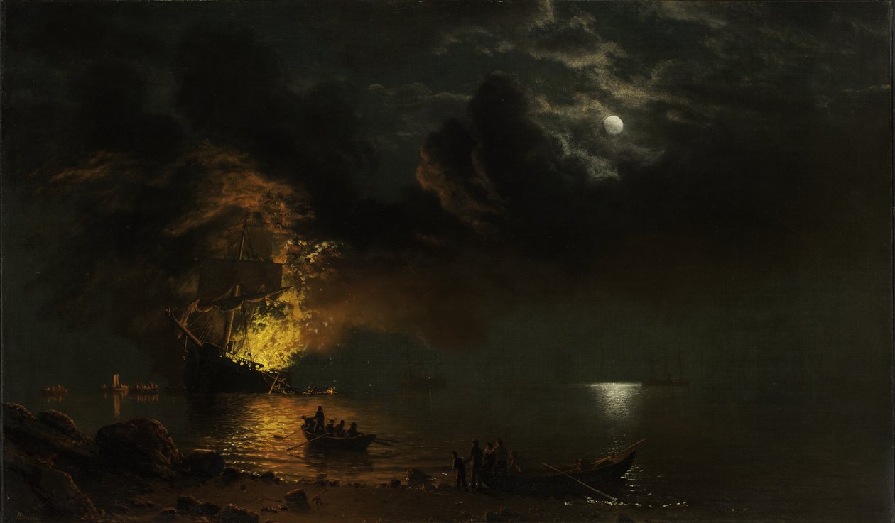 The Burning Ship by Albert Bierstadt