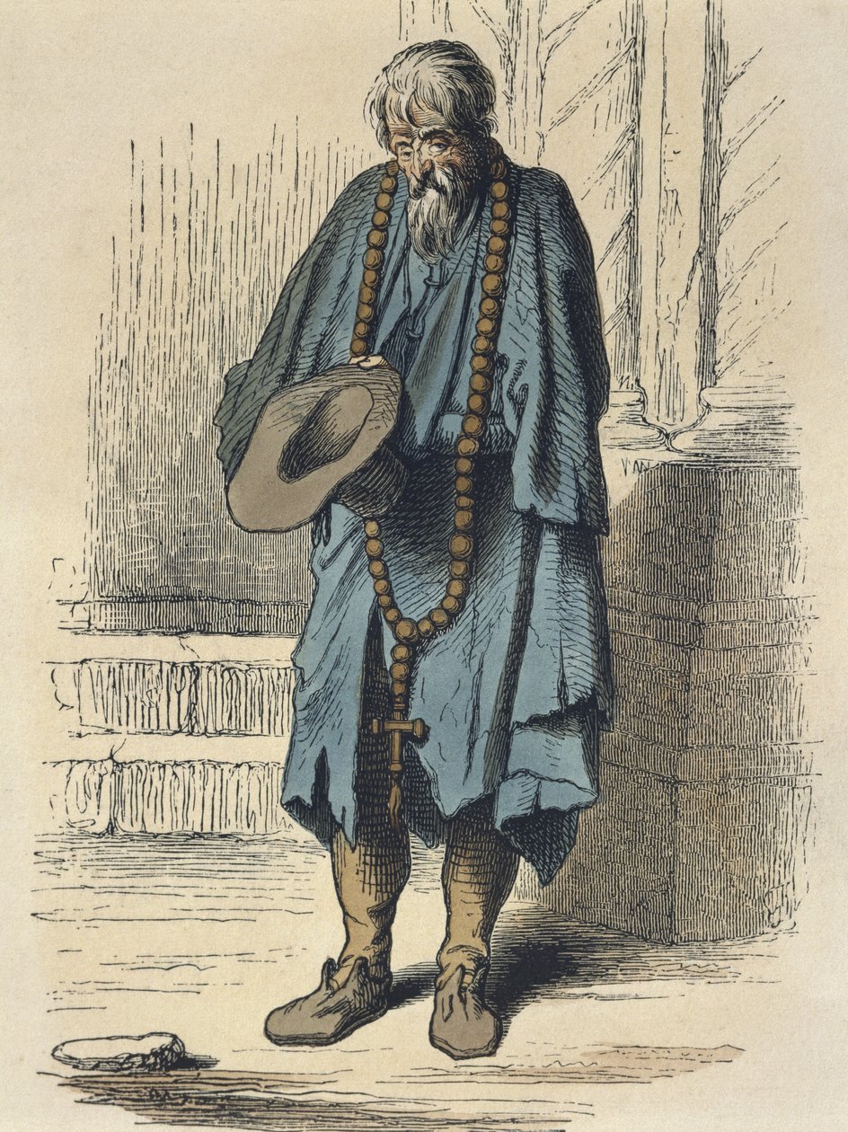Beggar, after Jacques Callot, Engraved by Adrien Lavieille by Albert Charles August Racinet