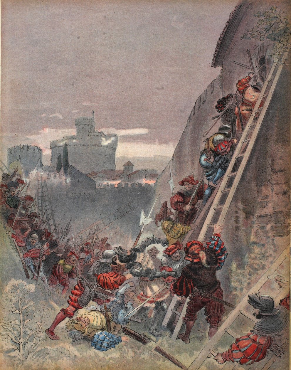 Bourbon Killed During the Assault on Rome, 6th May 1527, Illustration from 