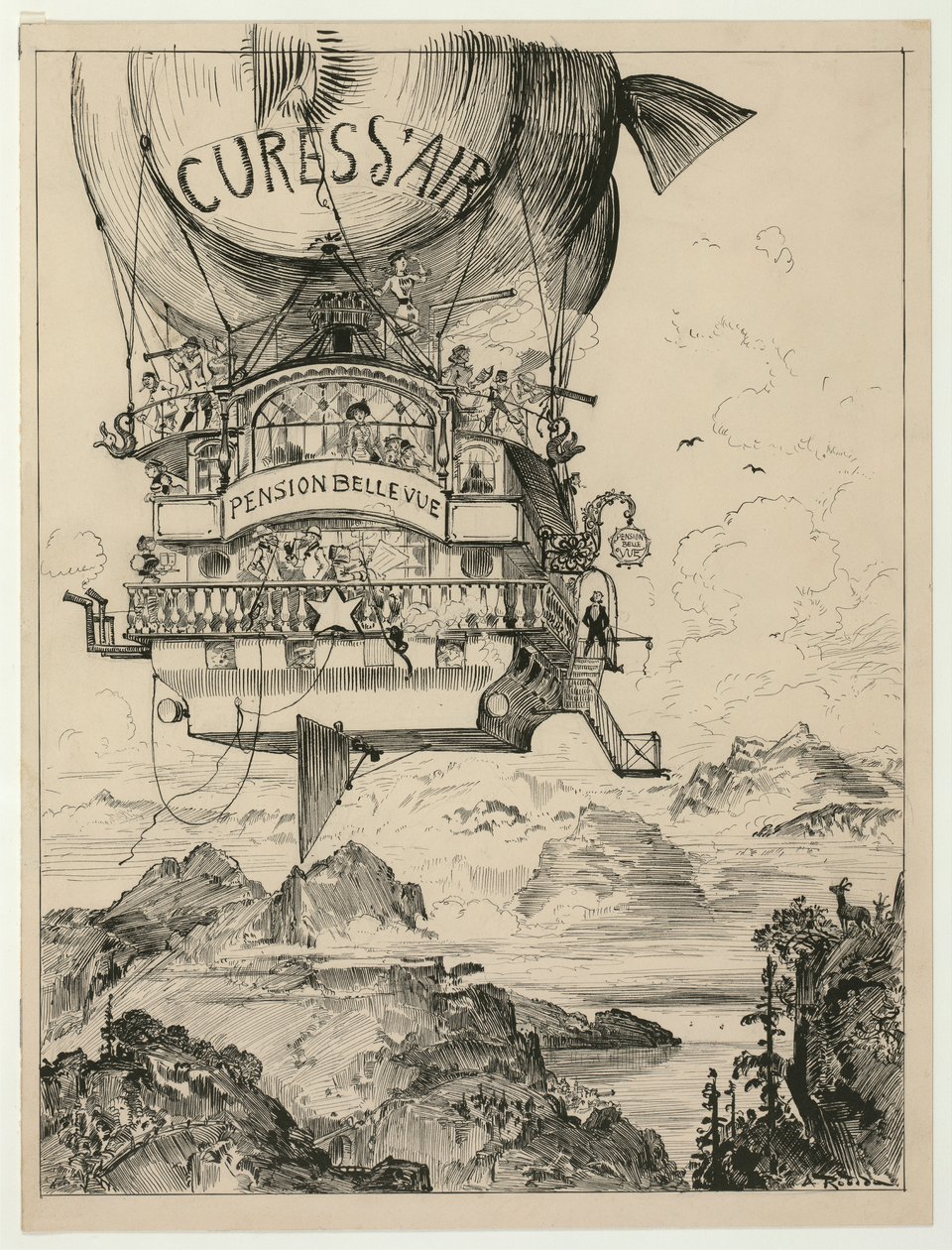 Air Cures in the Mountains, pub. 1883 by Albert Robida