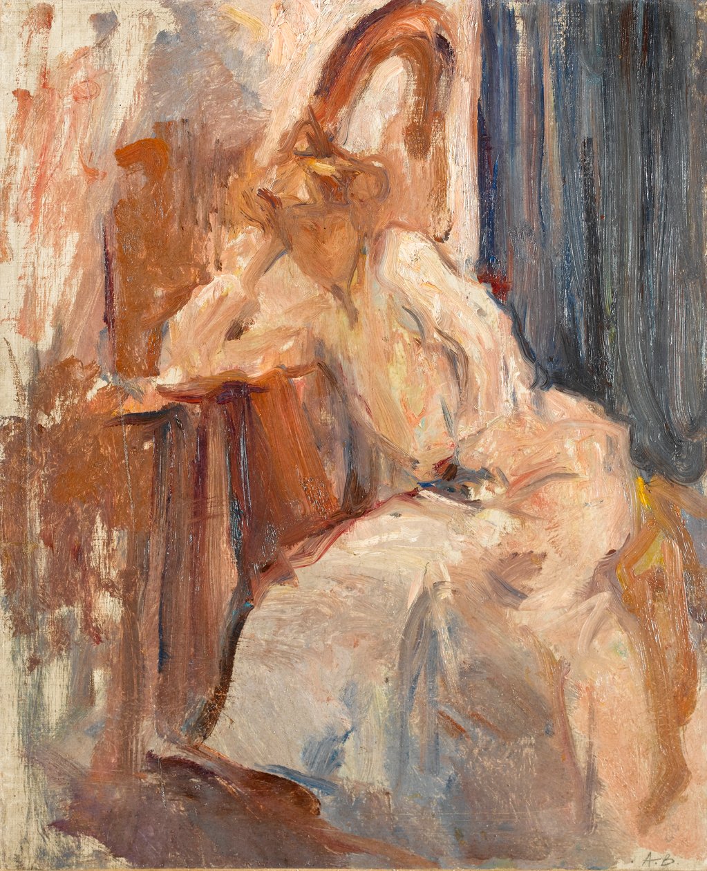 Seated woman with a harp, c.1890 by Albert de Belleroche