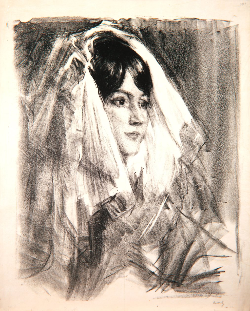 The Mantilla, Madame Anglada, 1905 by Albert de Belleroche