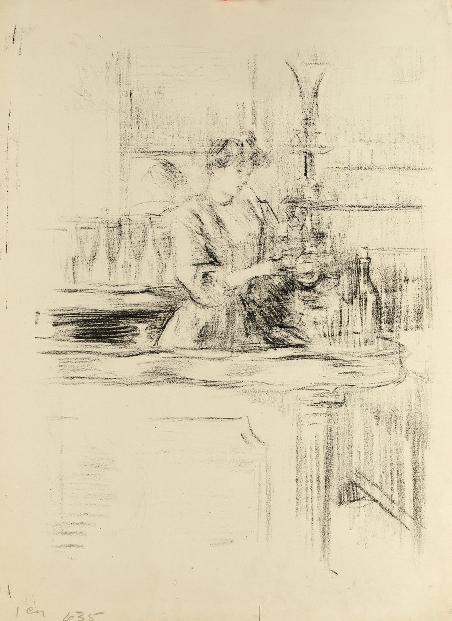 Woman working at a bar, late 1890s by Albert de Belleroche