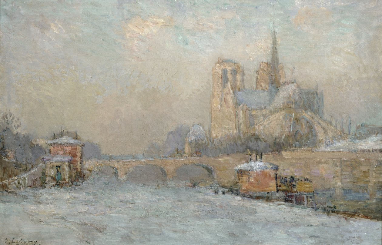 Quai de la Tournelle and Notre-Dame de Paris by Albert Charles Lebourg
