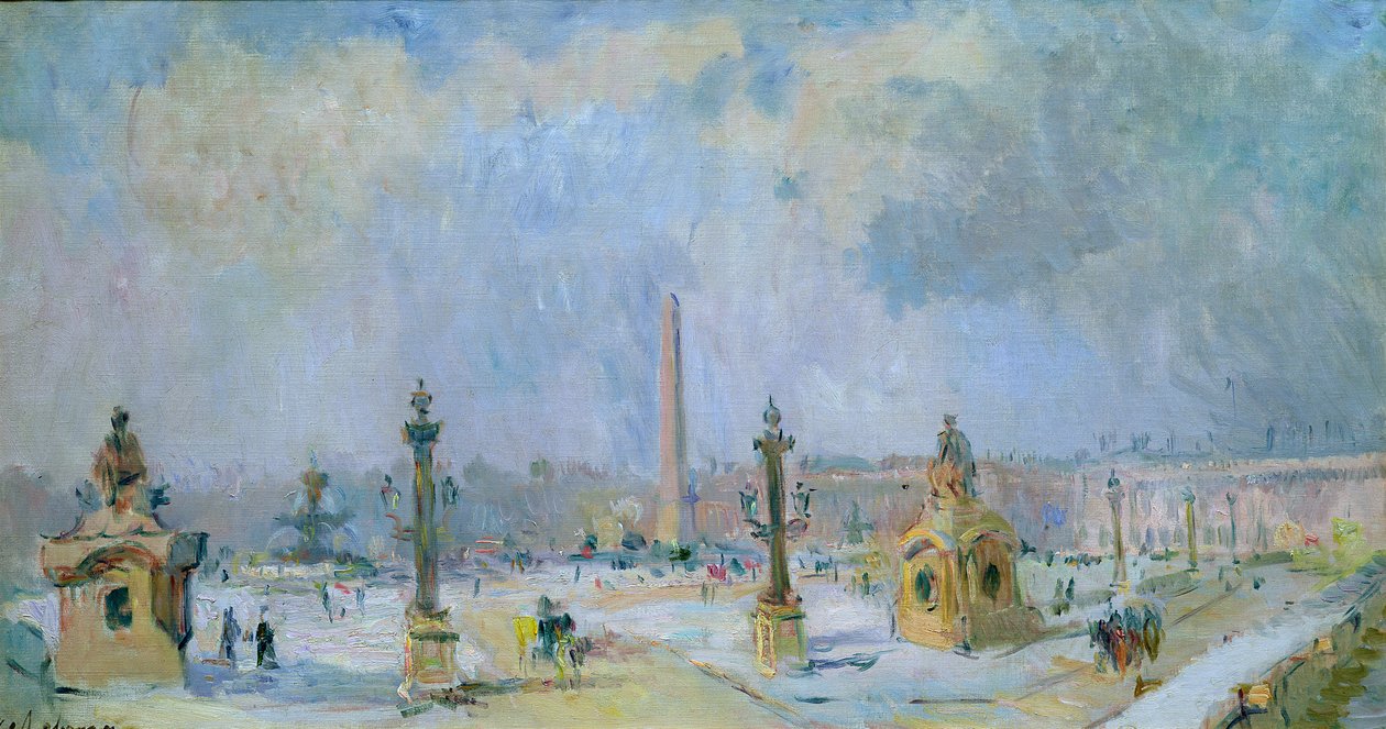 The Place de la Concorde, Paris by Albert Charles Lebourg