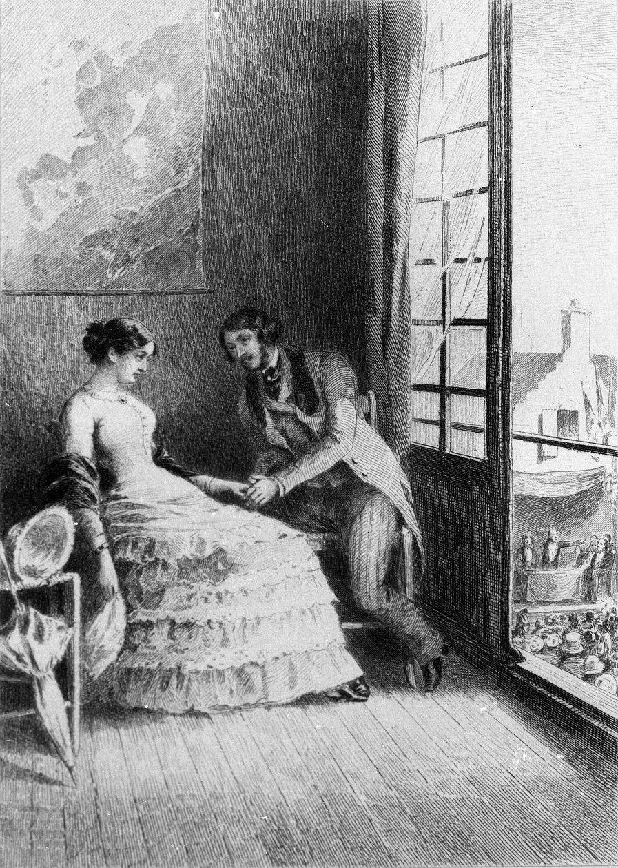 Illustration of the novel Madame Bovary by Gustave Flaubert (1821-1880). Illustration by Albert Fourie (1854-1937) by Albert Auguste Fourie