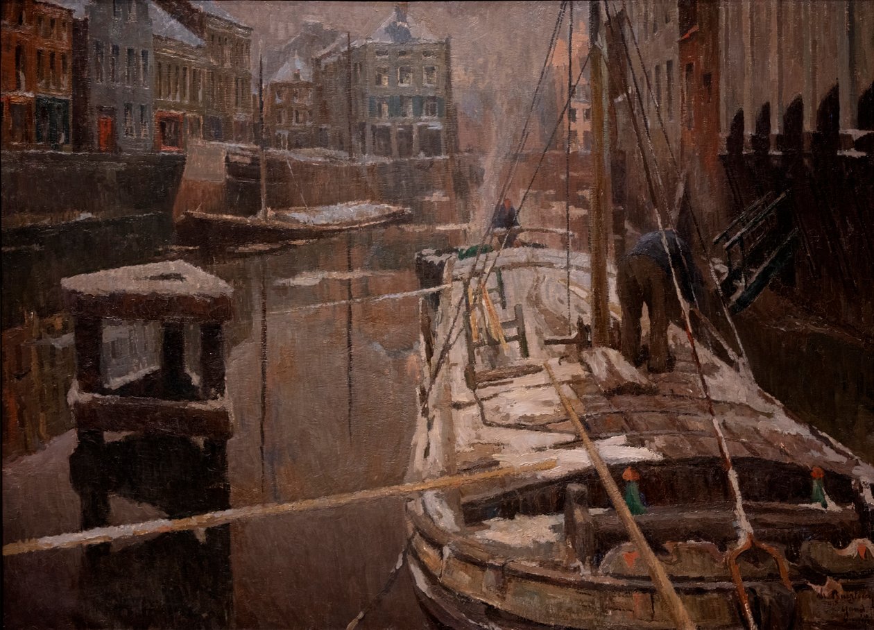 Barges in the Snow by Albert Baertsoen