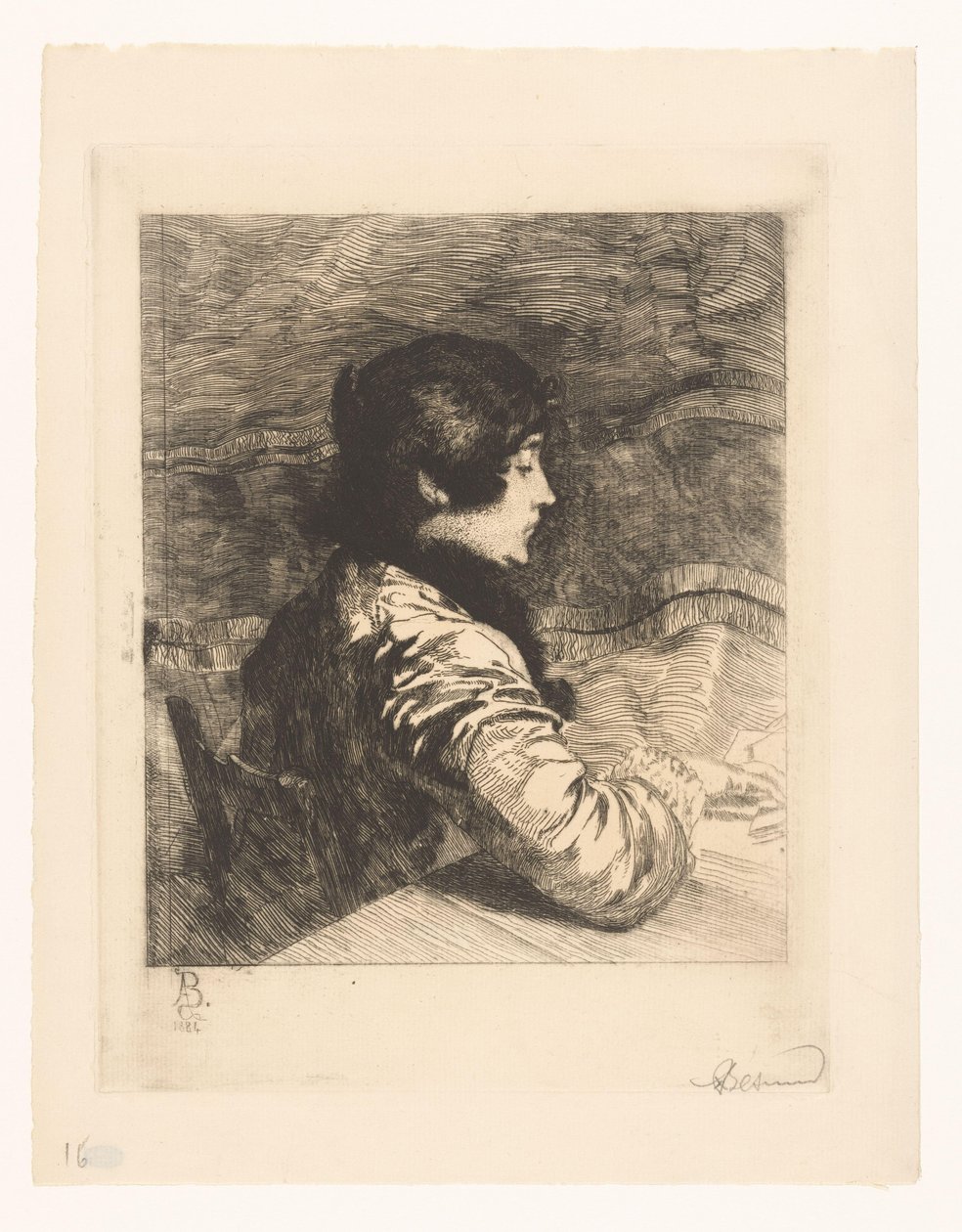 Portrait of Charlotte Besnard by Albert Besnard (signed by artist)