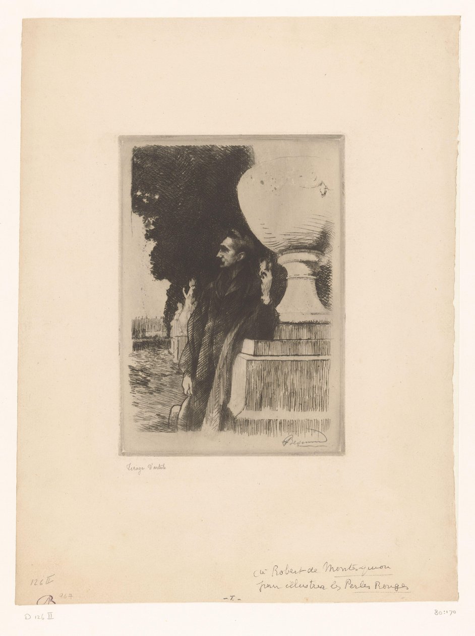 Portrait of Robert de Montesquiou by Albert Besnard (signed by artist)