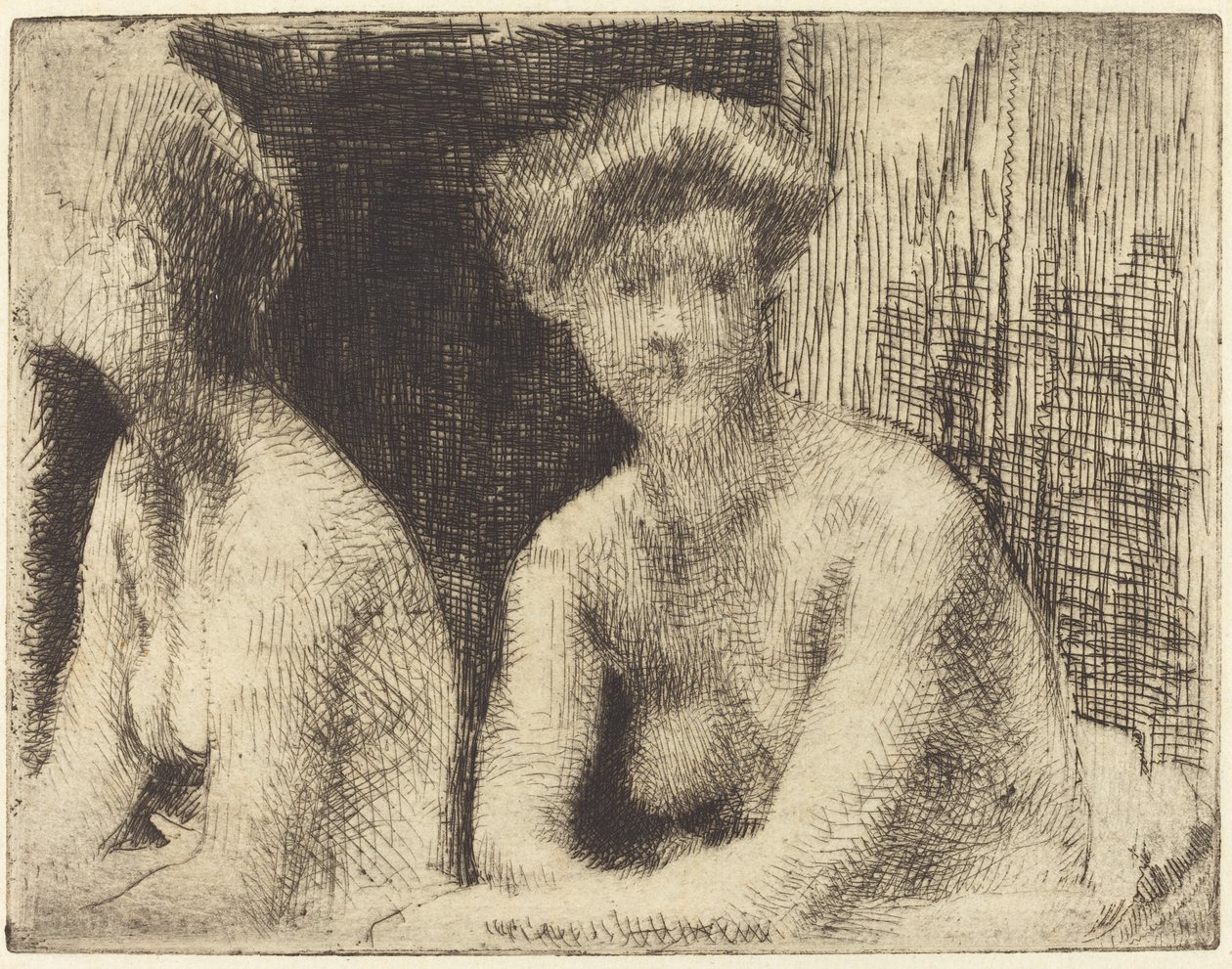 Nude Woman by a Looking Glass by Albert Besnard