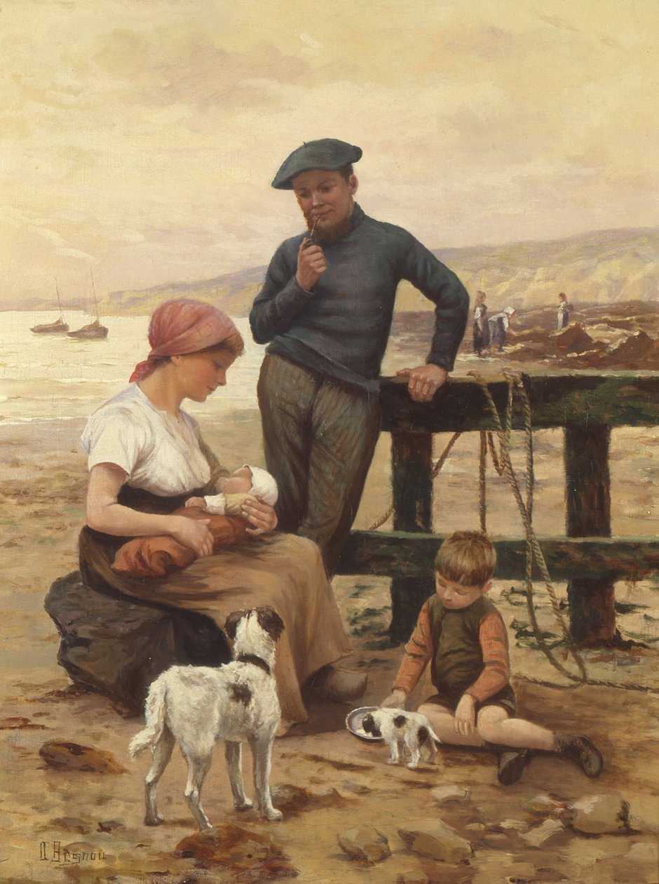 A Fisherman and his Family by Albert Besnou