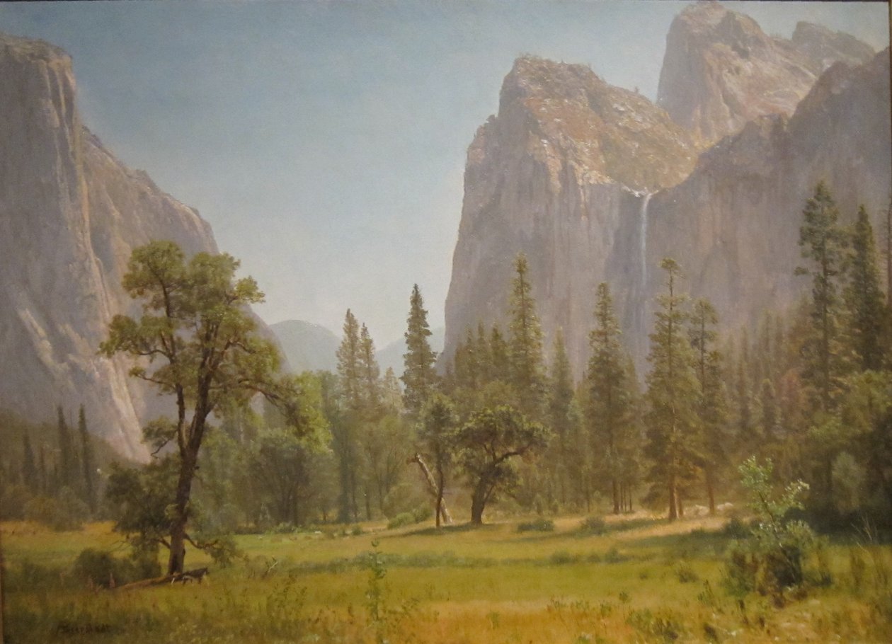 Bridal Veil Falls, Yosemite Valley, California by Albert Bierstadt