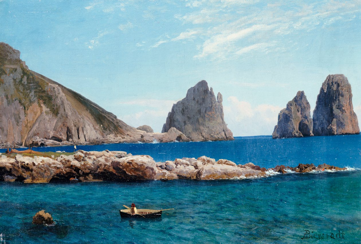 Rowing off the Rocks by Albert Bierstadt