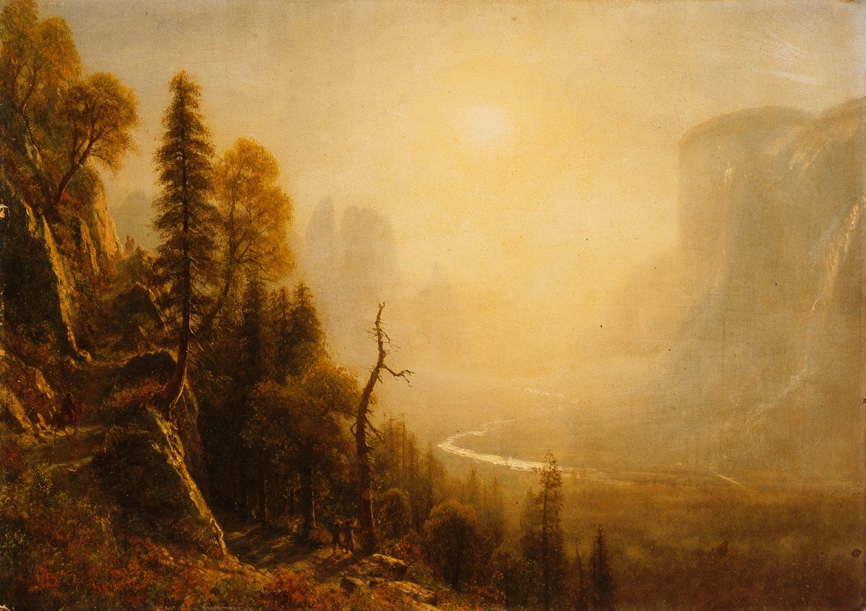 Study for Yosemite Valley, Glacier Point Trail by Albert Bierstadt