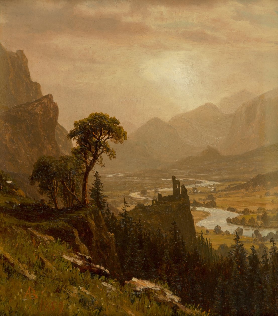 Sunset on the Mountain by Albert Bierstadt
