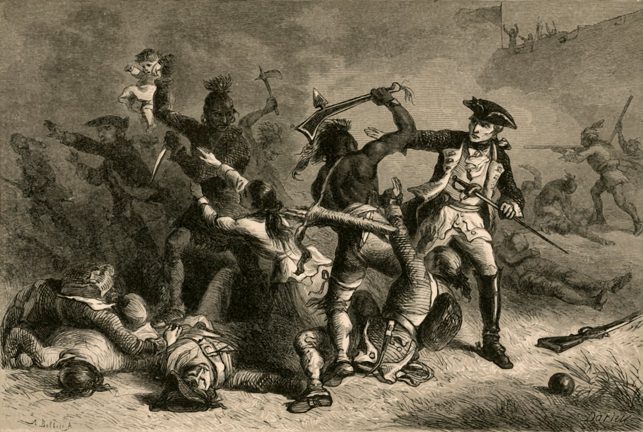 Montcalm Trying To Stop The Massacre by Albert Bobbett