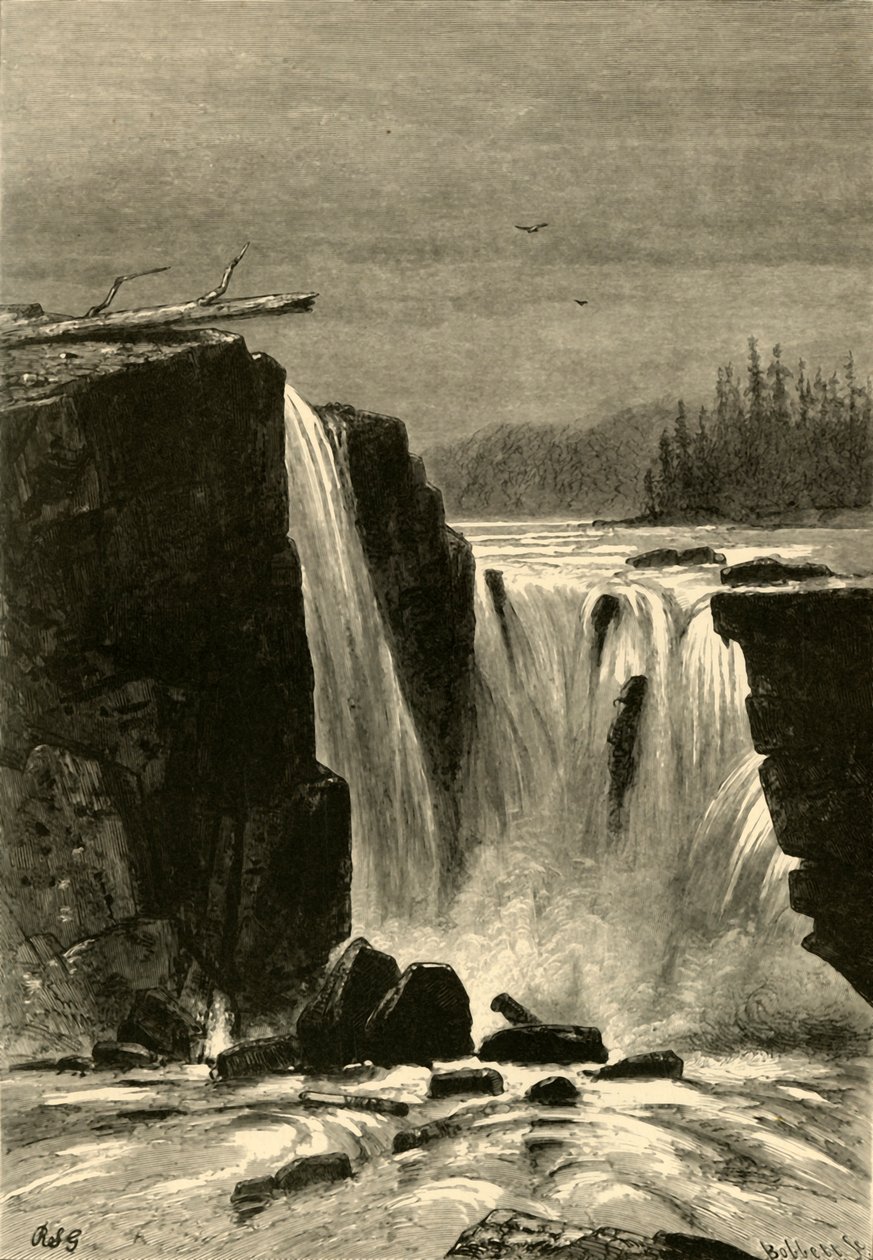 Southern Side of Willamette Falls, 1872 by Albert Bobbett