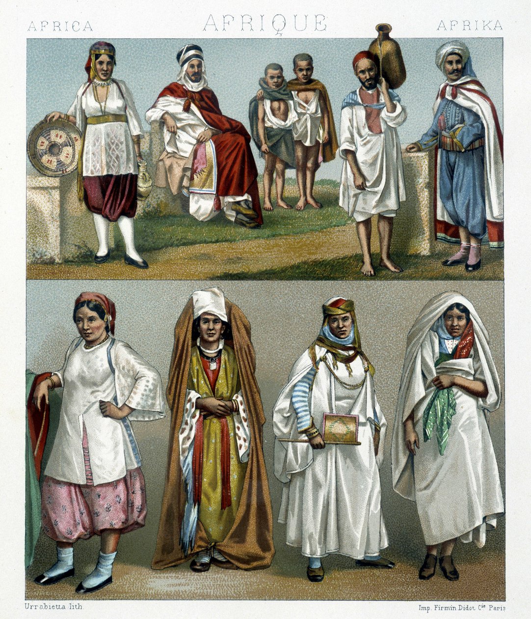 Barbaresque Costumes (Africa). Illustration in 