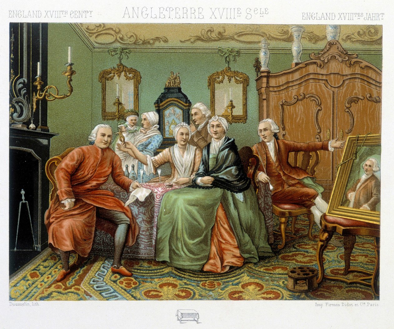 English Bourgeois in Their Interior by Albert Charles August Racinet
